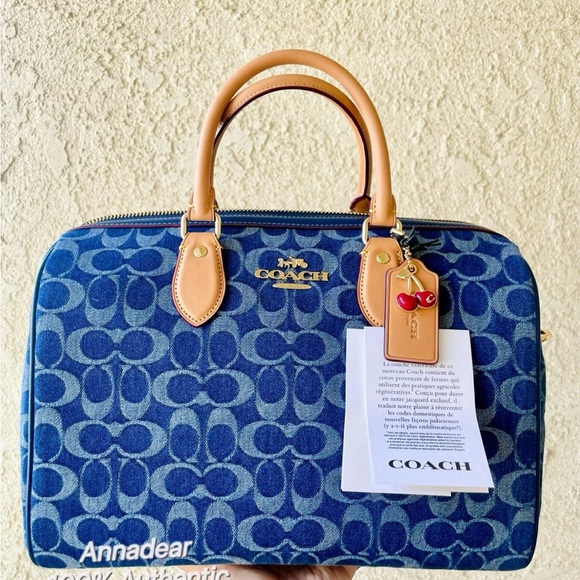 Coach Rowan Large Satchel Bag In Signature Denim Canvas CY699 NWT original Pack - Picture 2 of 12